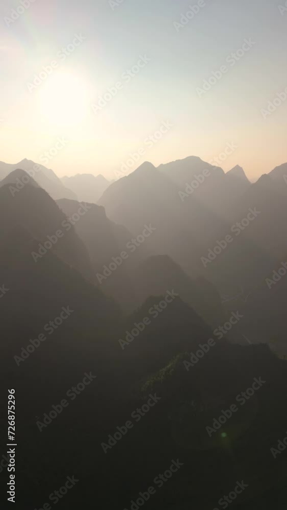 Scenic sunset in the mountains, Vietnam. Scenic sunset in the mountains, Vietnam.
