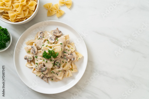 Wallpaper Mural farfalle pasta with mushroom white cream sauce Torontodigital.ca
