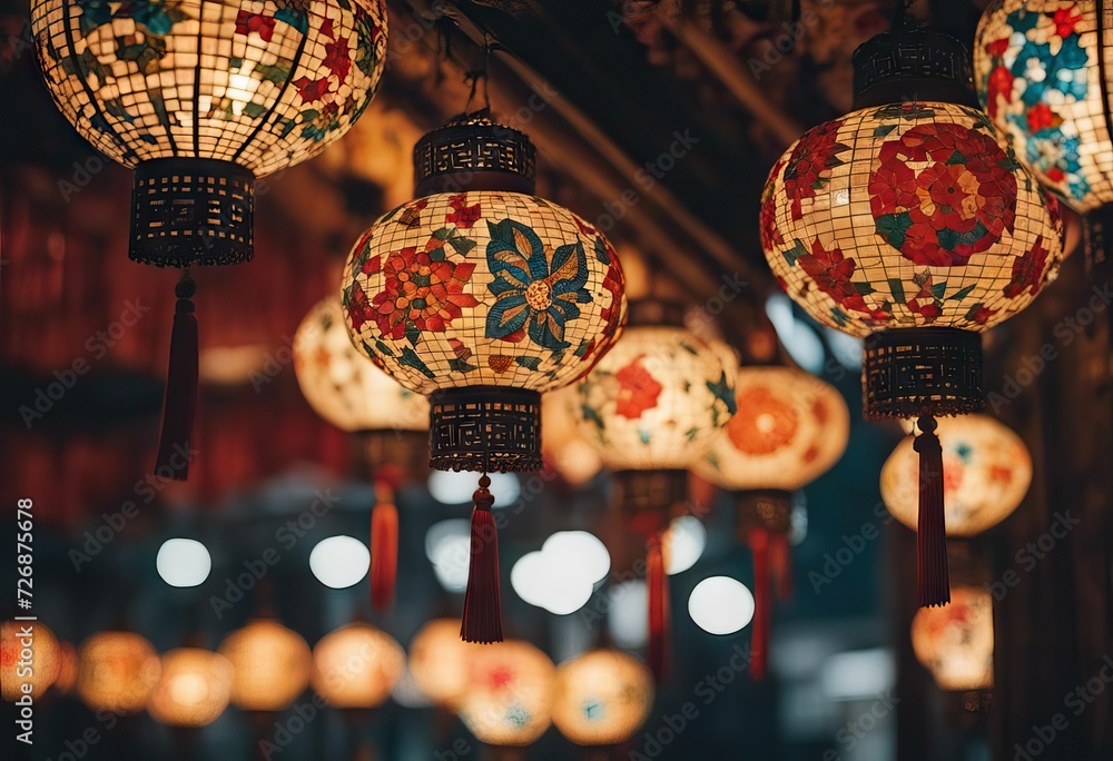 oriental hanging Traditional mosaic lanterns