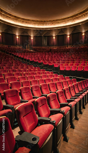 Theater. Performing Arts. Stage. Drama. Entertainment. Play. Acting. Performance. Spotlight. Theatre Interior. Show. Audience. Dramatic. Theatrical. Production. Cultural. AI Generated.