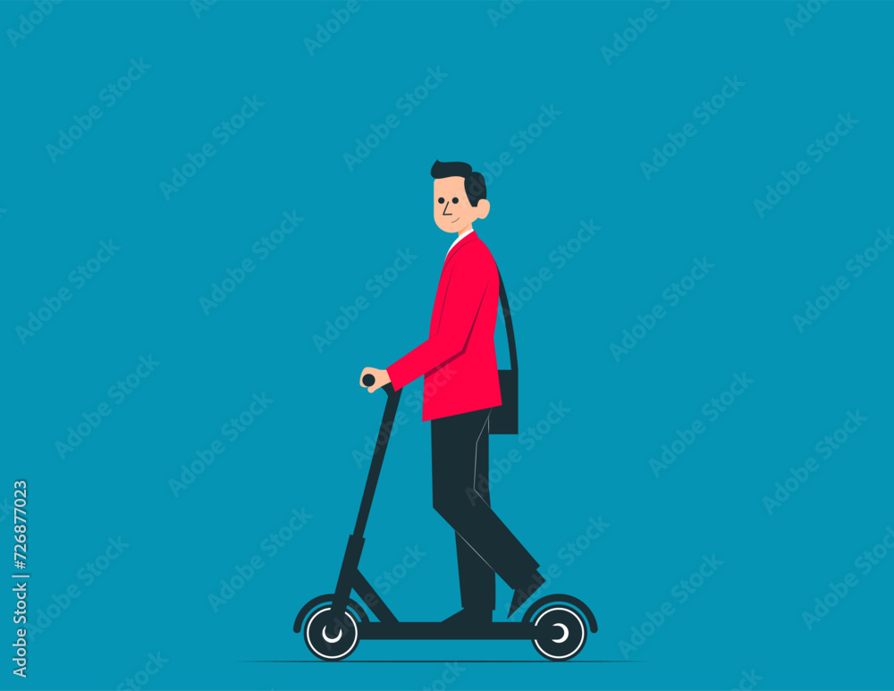Business person riding scooter. Vector illustration concept Business person riding scooter. Vector illustration concept