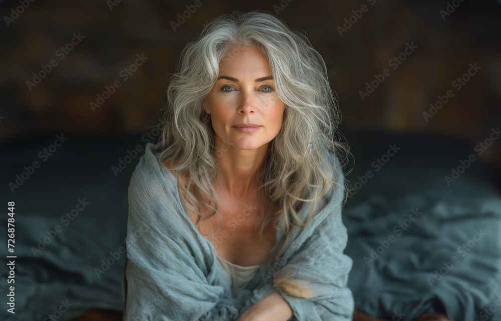 Portage, a beautiful Thai female model,poses in the middle.white