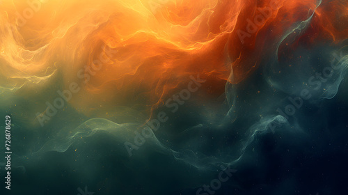 Abstract Painting of Orange and Yellow Clouds