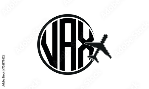 VAX three initial letter circle tour & travel agency logo design vector template. hajj Umrah agency, abstract, wordmark, business, monogram, minimalist, brand, company, flat, tourism agency, tourist