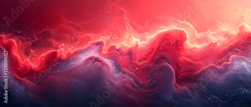 A Painting of a Red and Blue Wave