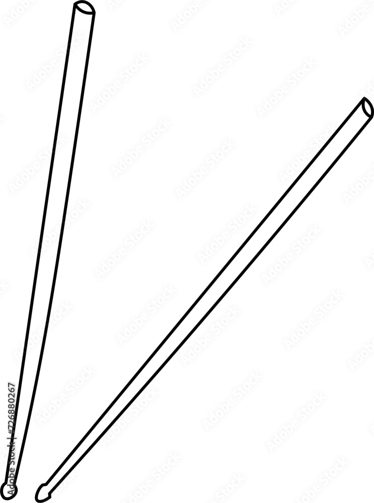 Drum Stick Outline Illustration Vector Drum Stick Outline Illustration Vector