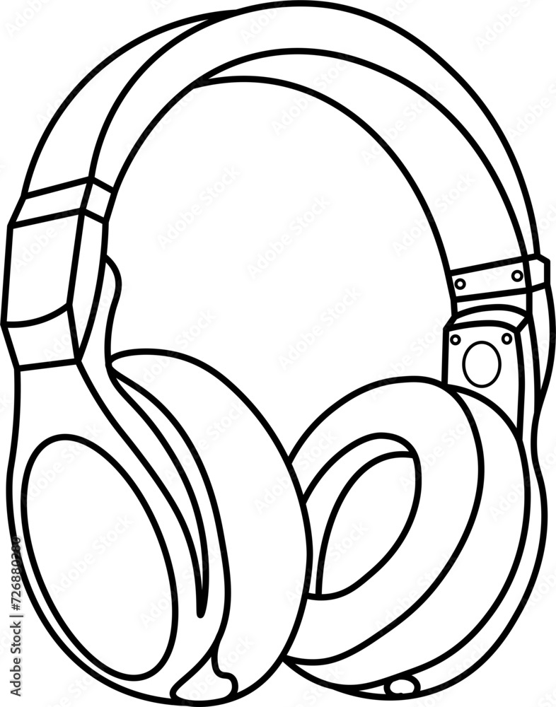 Headphones Outline Illustration Vector Headphones Outline Illustration Vector