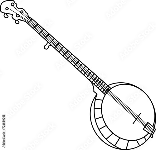 Banjo Outline Illustration Vector
