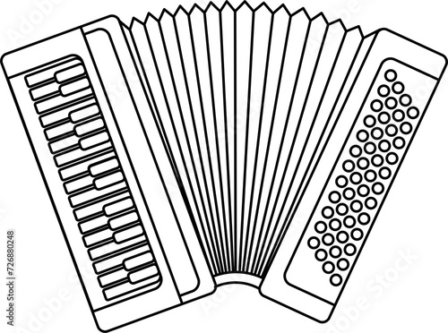 Accordion Outline Illustration Vector