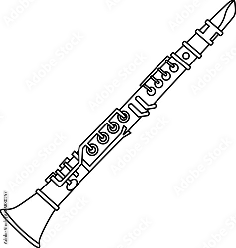 Clarinet Outline Illustration Vector