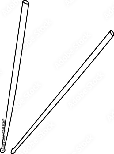 Drum Stick Outline Illustration Vector