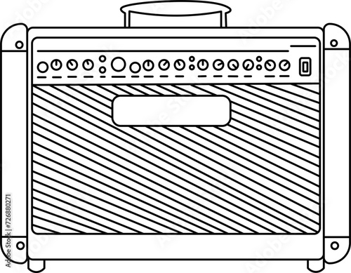 Guitar Amplifier Outline Illustration Vector