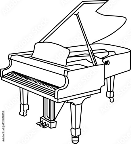 Piano Outline Illustration Vector