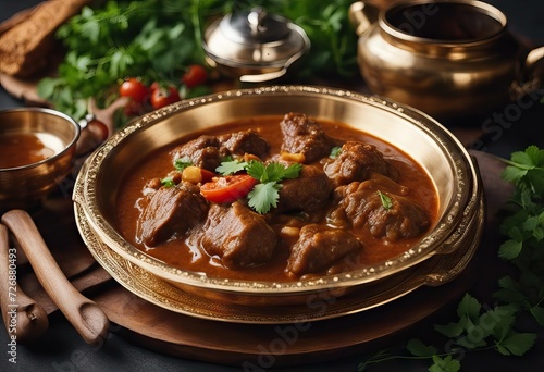 Roti gosht served mutton indian Wheat known curry selective lamb shank focus also khoor paya photo