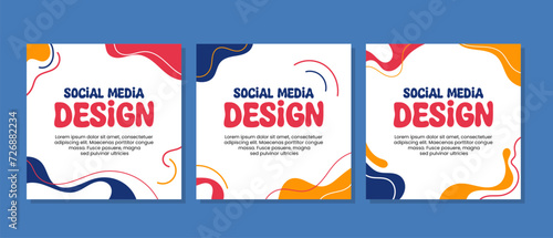 Flat abstract shapes social media design