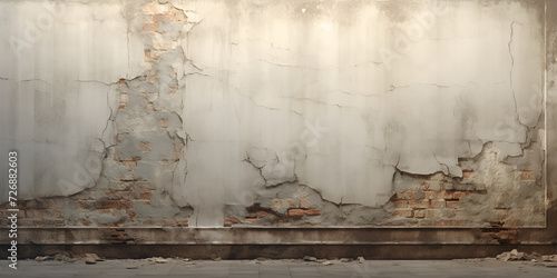 
Old Basement Image, Silver Coloured Painted Wall Texture With Distressed Worn Plaster Background
