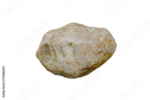 Isolated sandstone rock stone for outside garden decoration on white background. 