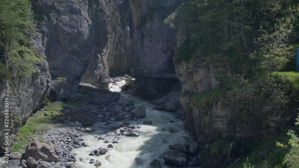 Moving Water Rapids at Mountain Canyon Opening With Wind Blowing Forest | Grindelwald Switzerland Cave in Glacier Canyon, Europe, 4k Moving Water Rapids at Mountain Canyon Opening With Wind Blowing Forest | Grindelwald Switzerland Cave in Glacier Canyon, Europe, 4k