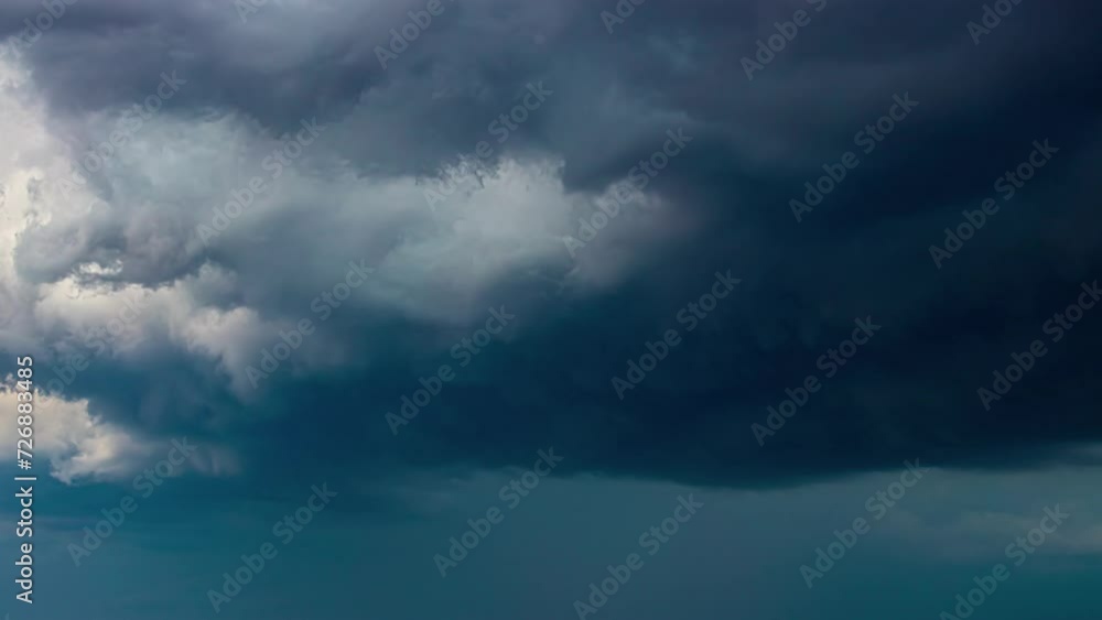 A Time Lapse Shot Of A Moody Sky With A Wind Shear And A Gloomy Overcast