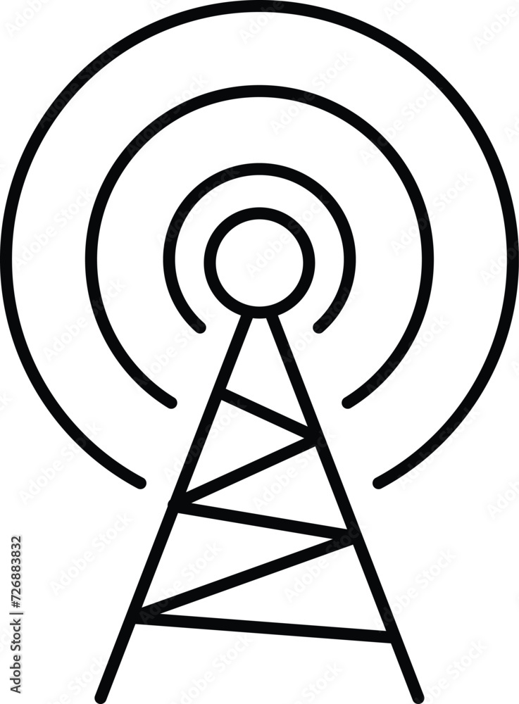 Rounded filled Editable stroke Radio Station Icon Rounded filled Editable stroke Radio Station Icon