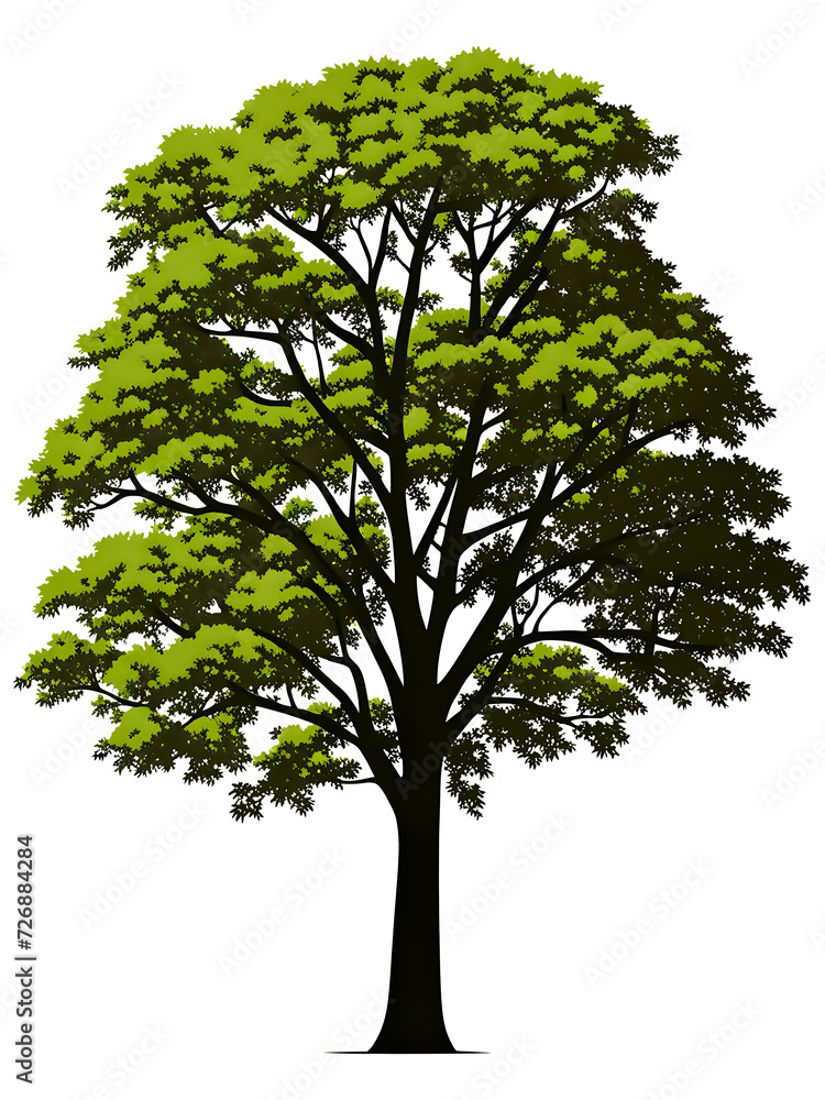 Obraz premium tree-silhouette-transparent-background-minimalist-design-high-contrast-sharp-edges-vector-graph