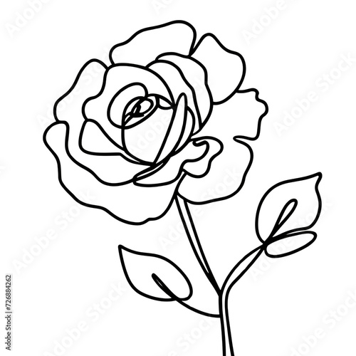 Beautiful flowersrose and tulip doodling lines png