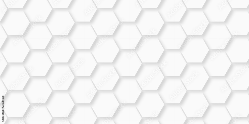 White Hexagonal Background. Luxury White Pattern. Vector Illustration. 3D Futuristic abstract honeycomb mosaic white background. geometric mesh cell texture. modern futuristic wallpaper.
White Hexagonal Background. Luxury White Pattern. Vector Illustration. 3D Futuristic abstract honeycomb mosaic white background. geometric mesh cell texture. modern futuristic wallpaper.