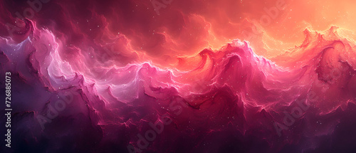 Abstract Painting of Pink and Purple Waves