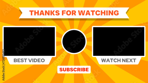 end screen background vector for video content