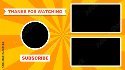 end screen background vector for video content