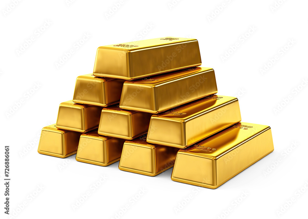 Gold coins stack. Cut out on transparent Gold coins stack. Cut out on transparent