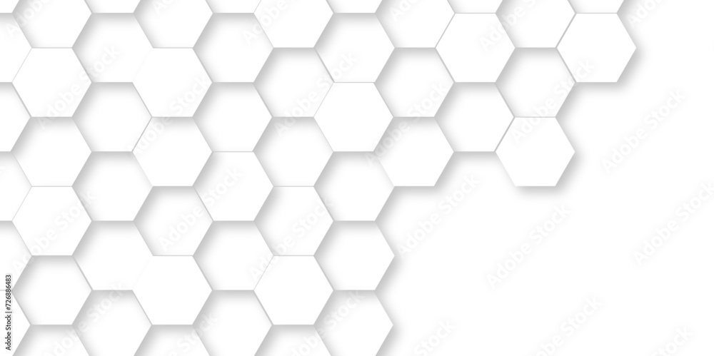 White Hexagonal Background. Luxury White Pattern. Vector Illustration. 3D Futuristic abstract honeycomb mosaic white background. geometric mesh cell texture. modern futuristic wallpaper. White Hexagonal Background. Luxury White Pattern. Vector Illustration. 3D Futuristic abstract honeycomb mosaic white background. geometric mesh cell texture. modern futuristic wallpaper.