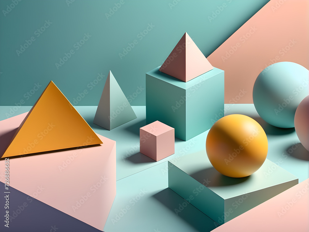 abstract-background-showcasing-3d-geometrical-shapes-arranged-in-a-minimalist-composition abstract-background-showcasing-3d-geometrical-shapes-arranged-in-a-minimalist-composition