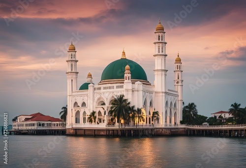 coastal Melaka most Malaysia famous landmarks 2019 one city Malacca / January Mosque Straits