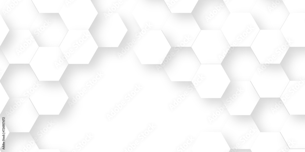 White Hexagonal Background. Luxury White Pattern. Vector Illustration. 3D Futuristic abstract honeycomb mosaic white background. geometric mesh cell texture. modern futuristic wallpaper.