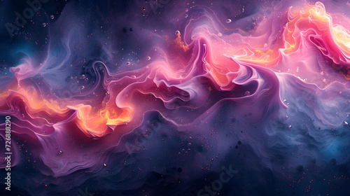 Painting of a Purple and Orange Swirl