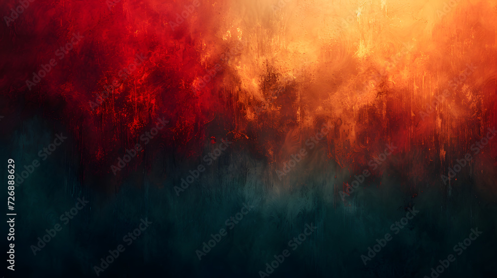 Abstract Painting of Red and Yellow Colors