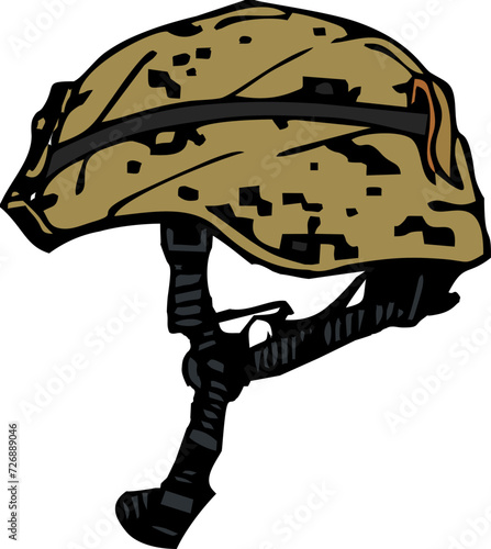 war helmet as head protection from attacks
