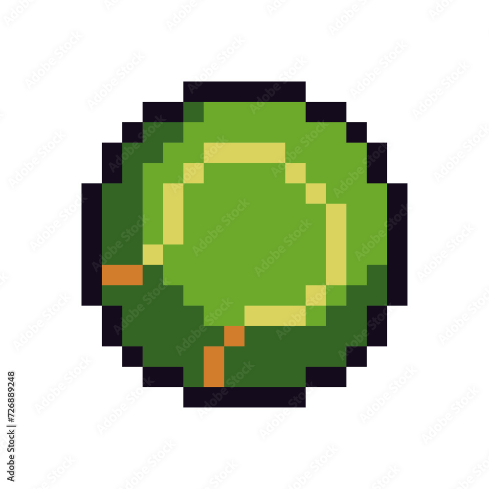 Tennis sports ball pixel art icon. Design sticker, logo, mobile app. Game assets 8bit sprite. Isolated vector illustration.