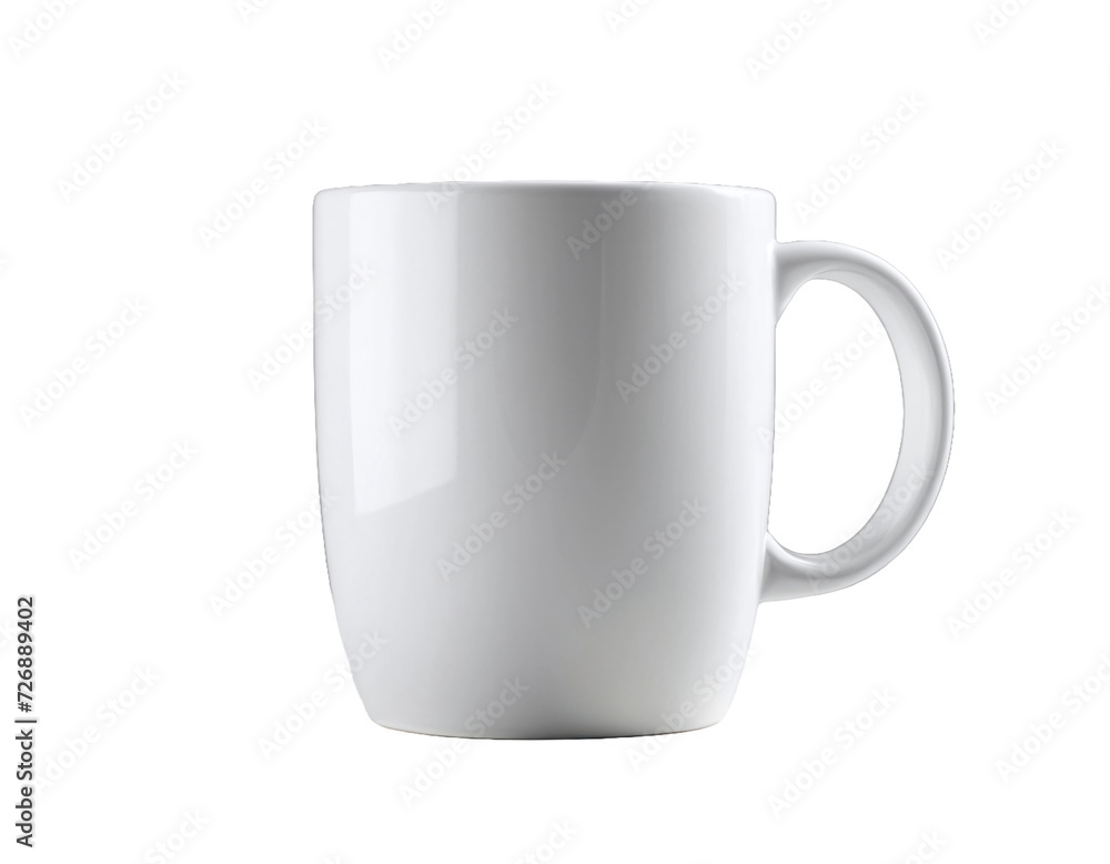 White coffee mug isolated transparent background