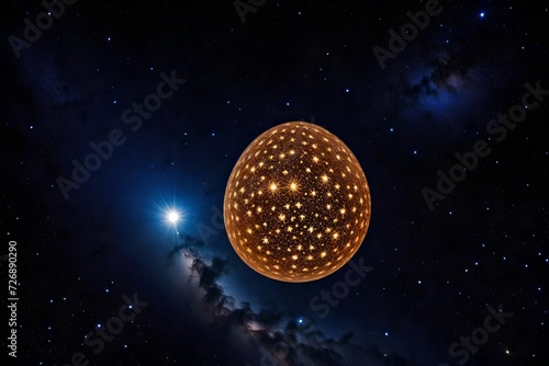 A celestial Easter egg mosaic in the night sky, where stars align to form intricate egg-shaped patterns