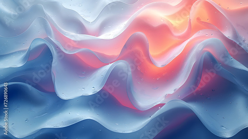 Painting of a Red and White Wave of Water