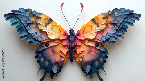 Butterfly cut paper cmyk