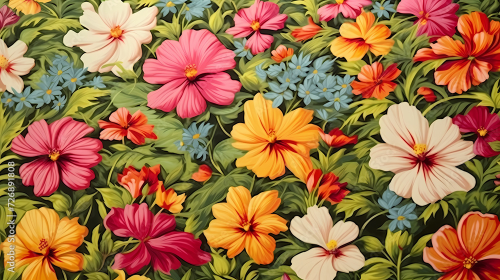 Seamless flower background, colorful flower background Seamless flower background, colorful flower background
