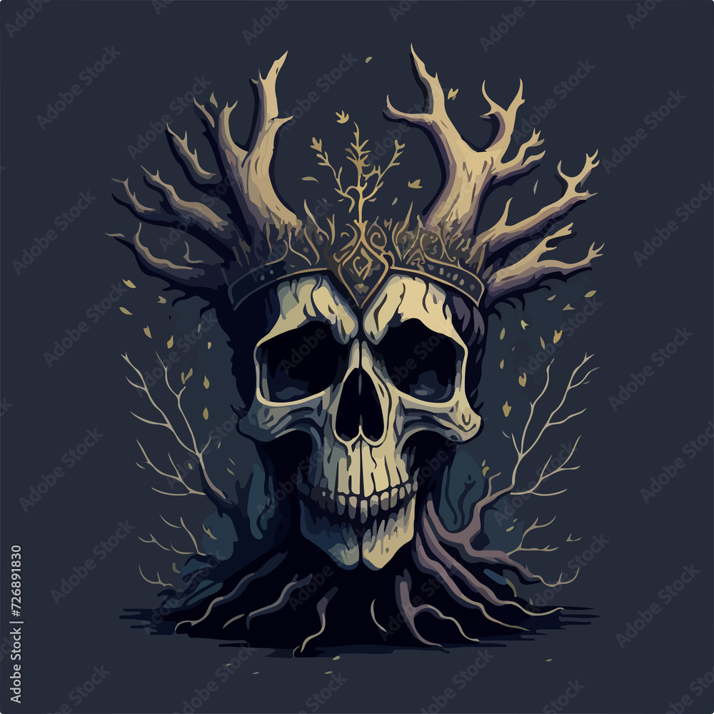 A sinister ancient skull, crowned with dark power and entombed within tree roots. Dare to wear this t-shirt design and embrace the darkness within. A sinister ancient skull, crowned with dark power and entombed within tree roots. Dare to wear this t-shirt design and embrace the darkness within.
