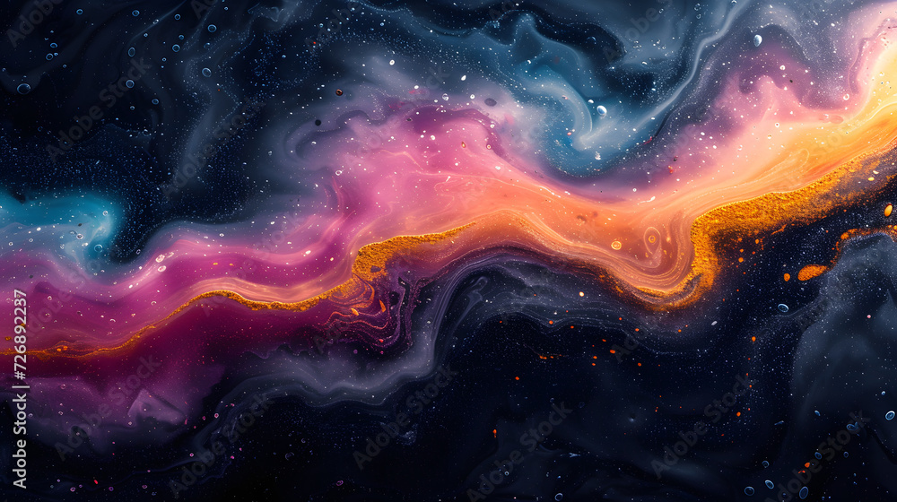 Colorful Swirl Painting With Stars in the Background