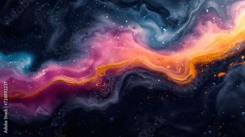 Colorful Swirl Painting With Stars in the Background