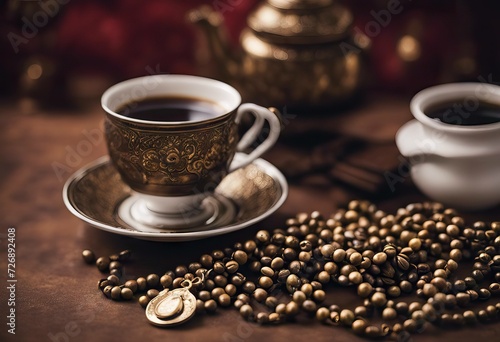 coffeewith Arabian dallah rosary