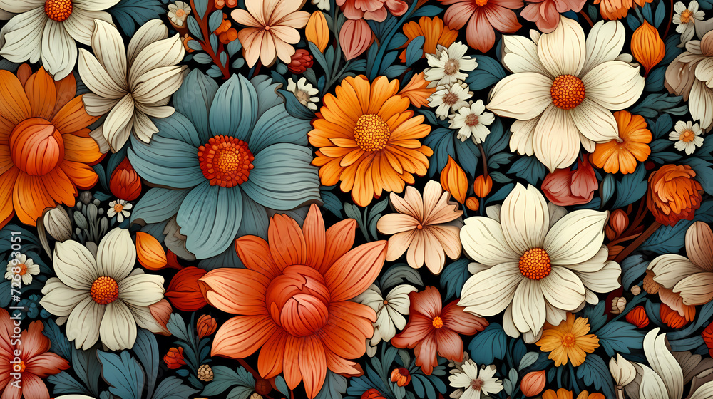 Seamless flower background, colorful flower background Seamless flower background, colorful flower background