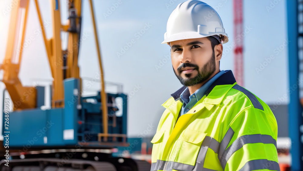 A captivating portrayal of a skilled maintenance engineer, adorned in a professional uniform and helmet. A captivating portrayal of a skilled maintenance engineer, adorned in a professional uniform and helmet.